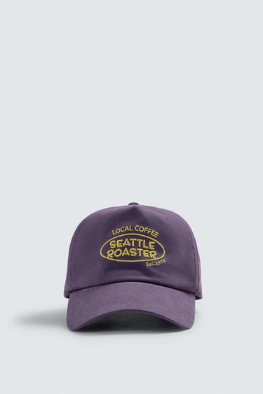 CASQUETTE DÉLAVÉE TEXTE BRODÉ CONTRASTE - Violet de Zara - Image 4