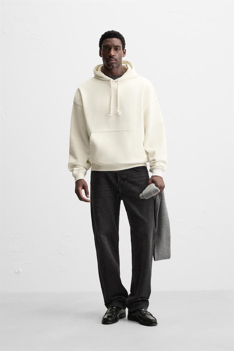 Felpa Cappuccio Zara Abbigliamento Uomo Felpe FELPA CON CAPPUCCIO