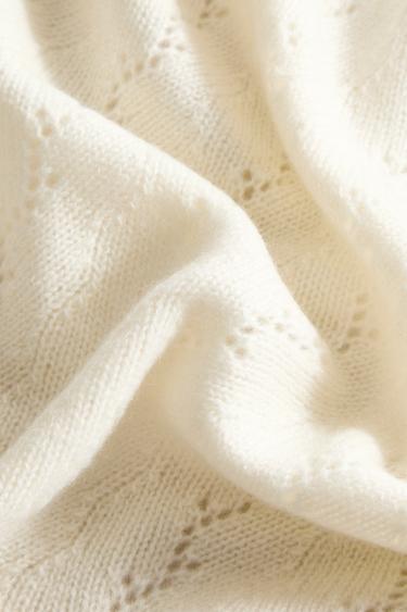 PLAID ENFANT CACHEMIRE TRICOT - Écru de Zara - Image 2