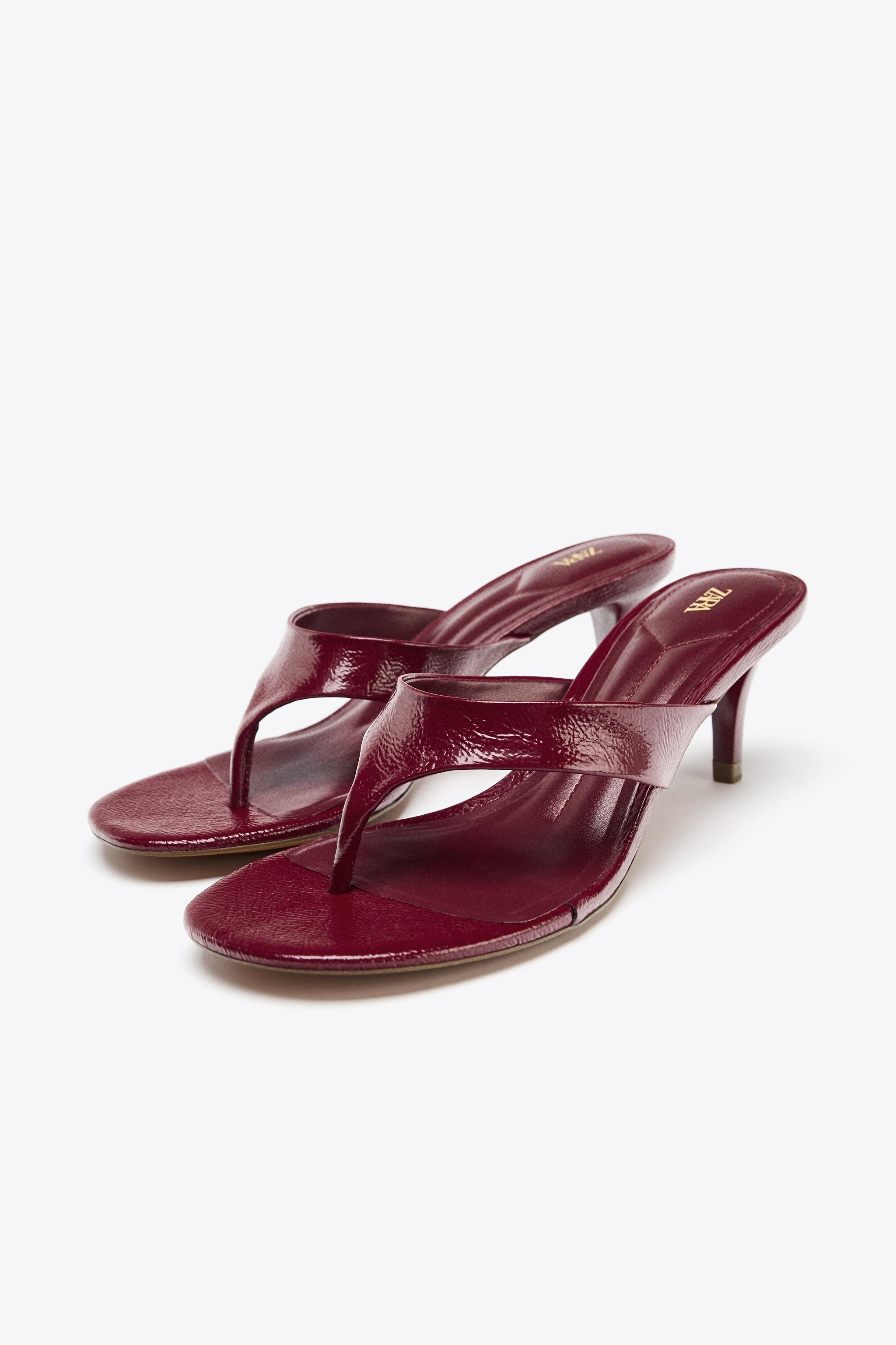 【つね】 HIGH HEEL RHINESTONE MESH SANDALS - Pink | ZARA United States