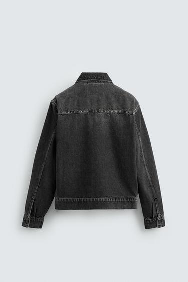 DENIM OVERSHIRT - Charcoal by Zara - Image 7