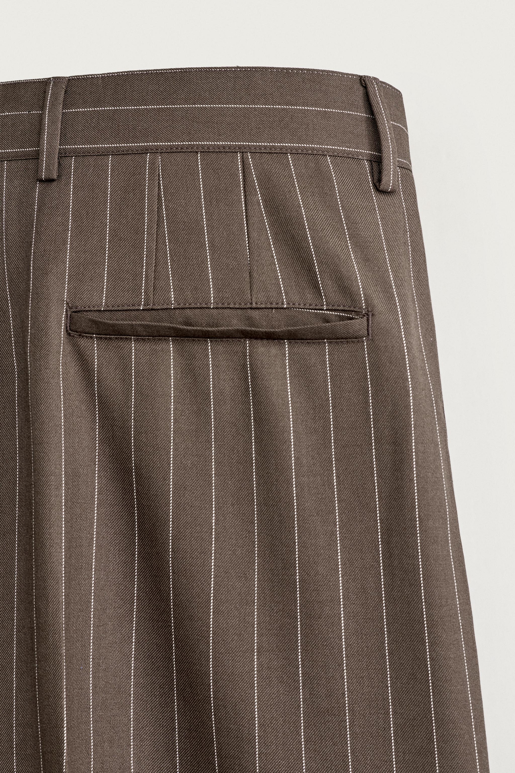 Pinstripe Pleated Pants