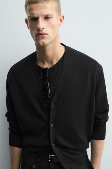 TEXTURED CARDIGAN - Black by Zara - Image 5