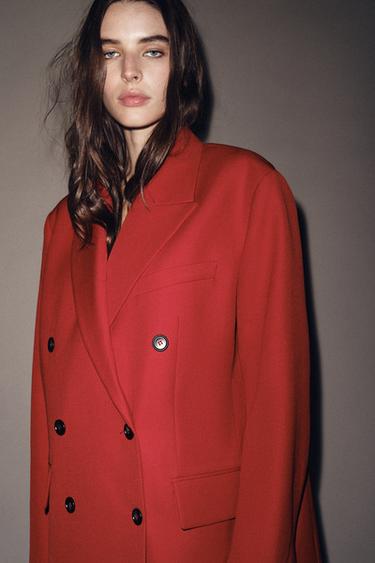 ПРЯМИЙ ДВОБОРТНИЙ ПІДЖАК ZW COLLECTION - Червоний Zara