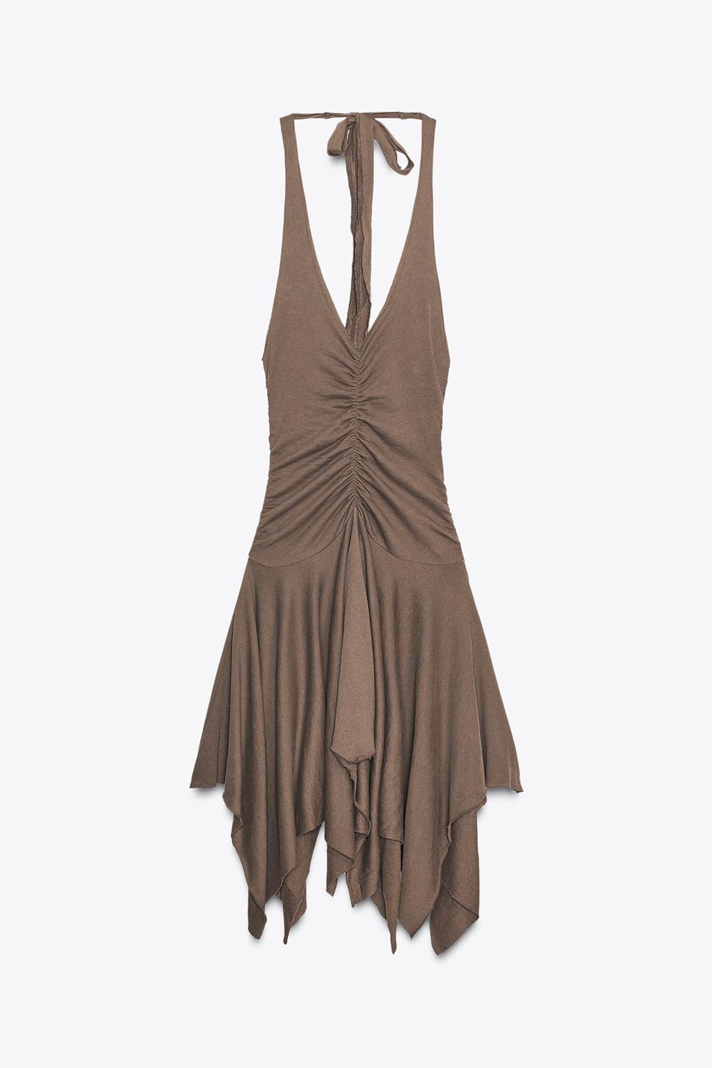 ASYMMETRIC HALTER DRESS