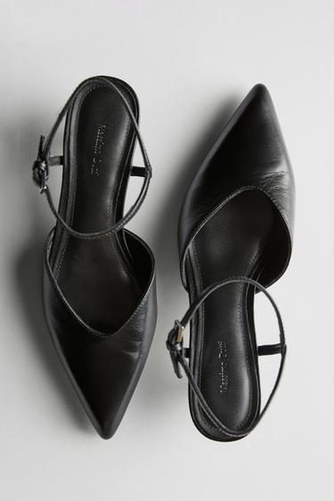 Zara High-heel slingback shoes - Black - Image 0