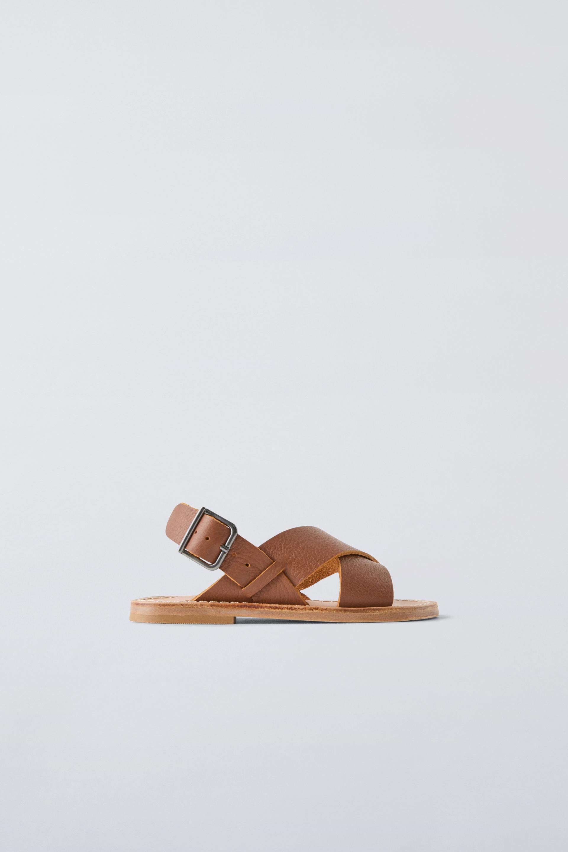 Zara leather crossover sandals fashion