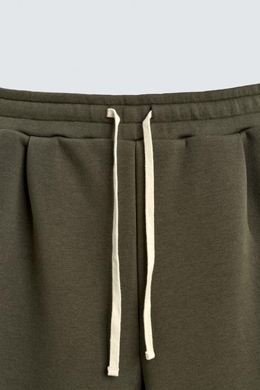 WIDE-LEG NEOPRENE-EFFECT TROUSERS WITH STUDS - Olive green by Zara - Image 8
