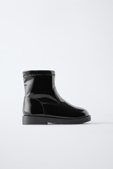 BOTA STRETCH ENVERNIZADA - Preto da Zara