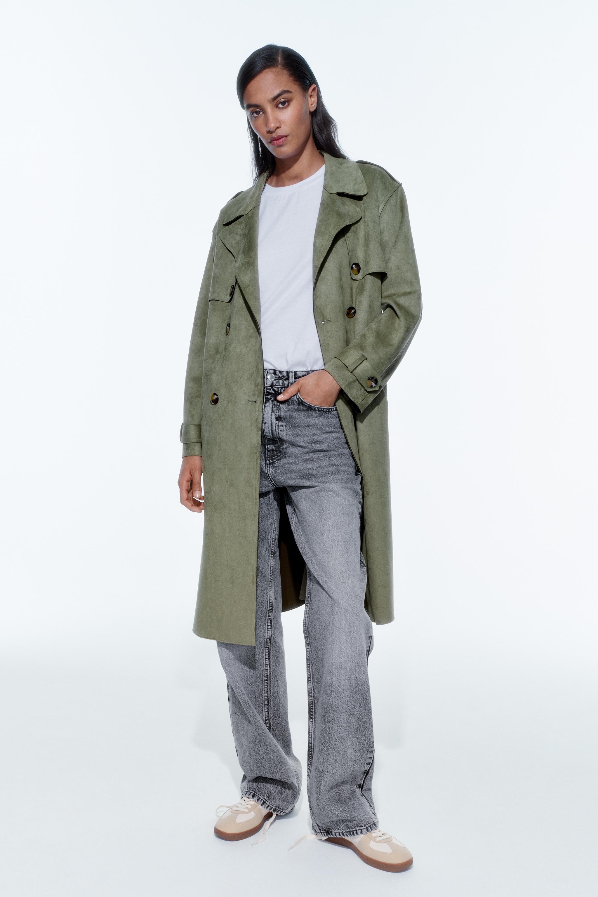 Zara suede look on sale coat