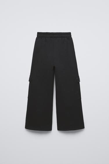 STITCH & ANGEL © DISNEY PLUSH CARGO TROUSERS - Black by Zara - Image 1