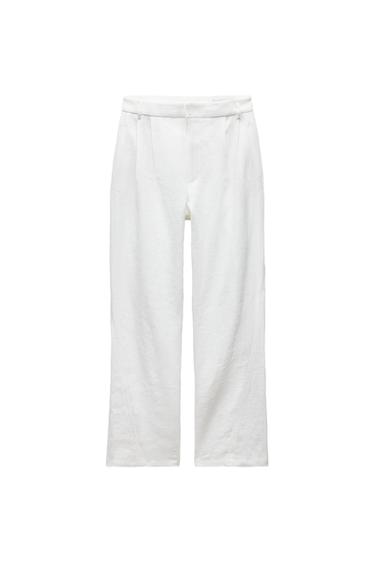 100% LINEN PANTS WITH DARTS ZW COLLECTION
