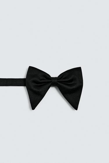 Zara BASIC SILK BOW TIE - Black