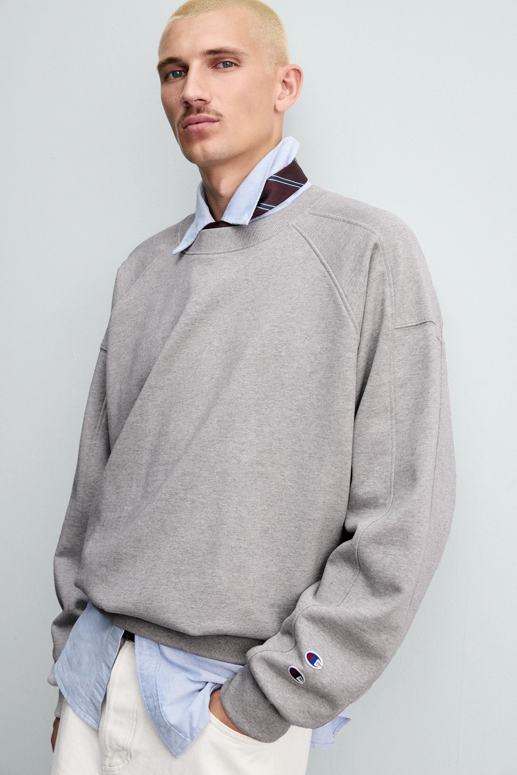 スモーキーグレー CHAMPION ® X ZARA PATCH CREWNECK SWEATSHIRT - Gray marl | ZARA