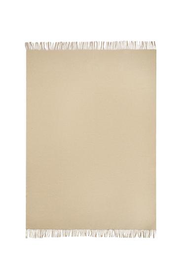 PLAIN TEXTURED THROW - Ecru by Zara