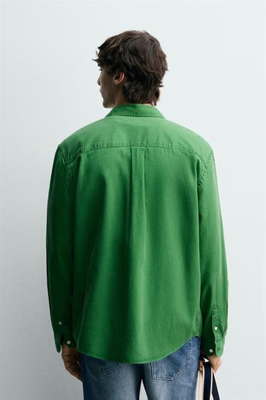 CHEMISE REGULAR FIT LYOCELL - COTON - Vert moyen de Zara - Image 2