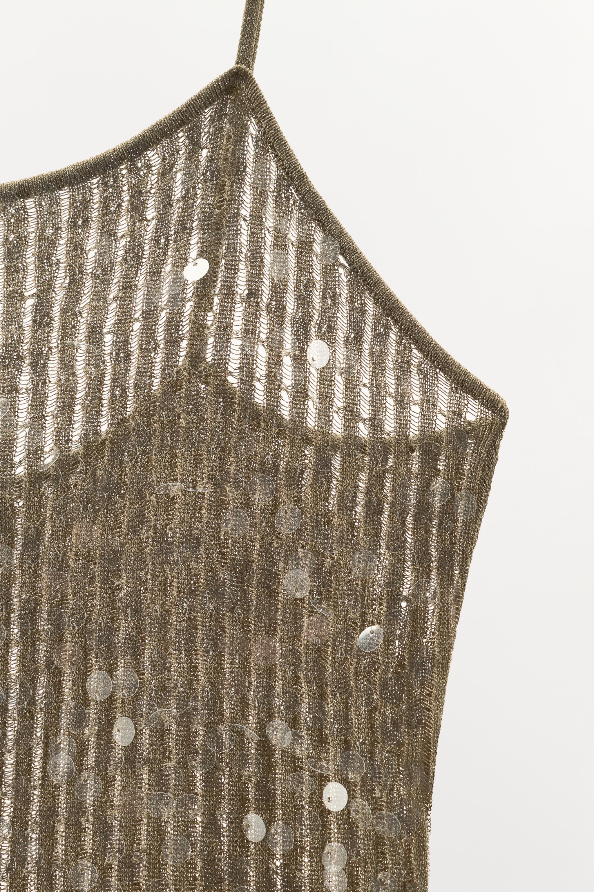 ROBE MI-LONGUE EN MAILLE À PAILLETTES
