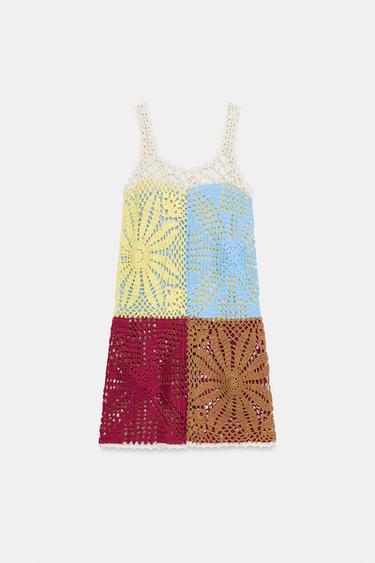 ROBE EN MAILLE CROCHET - Multicolore de Zara - Image 8
