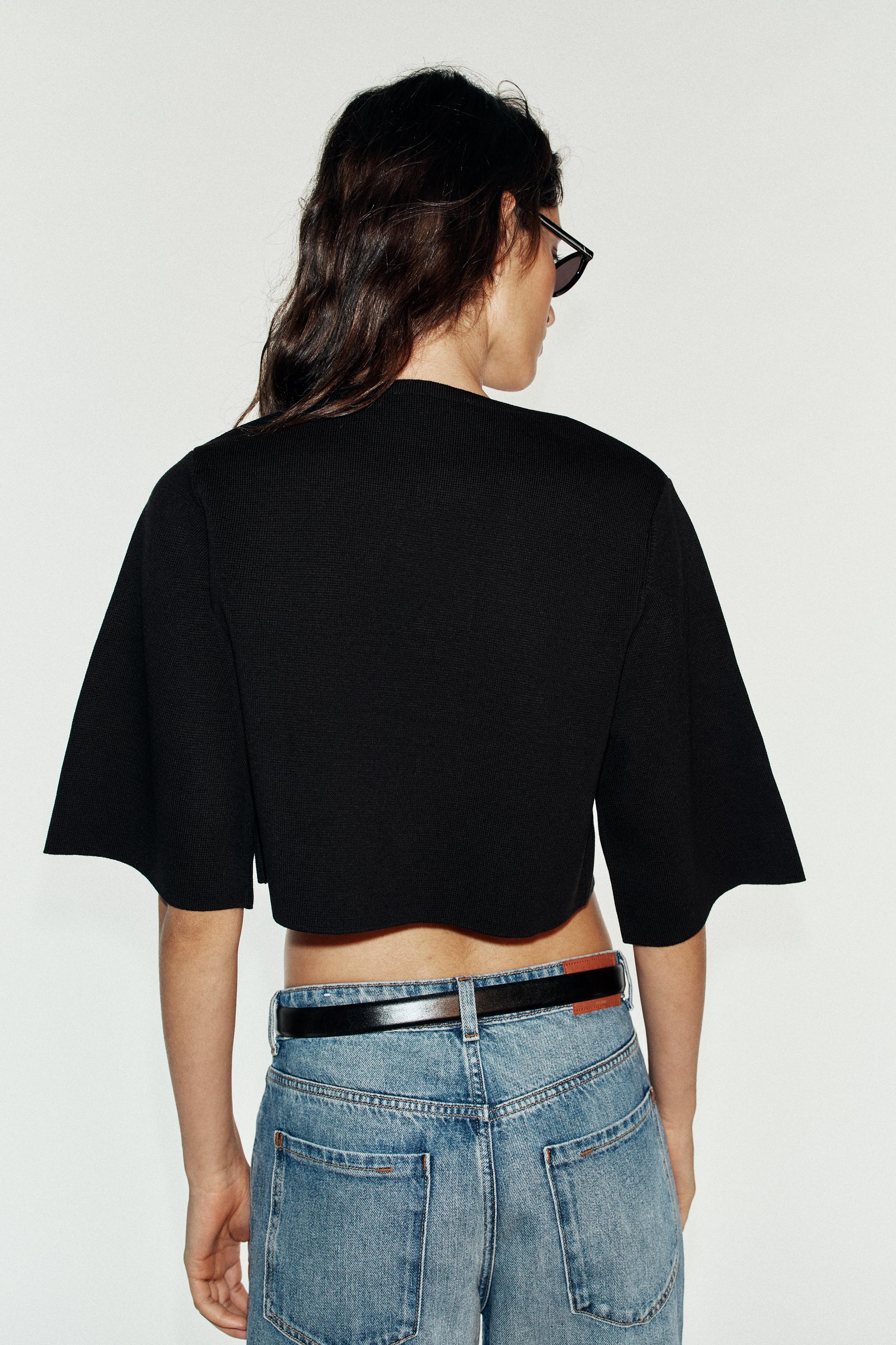 Женские куртки Zara CROPPED KNIT JACKET — фото 4