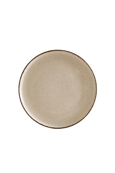 PORCELAIN DINNER PLATE WITH ANTIQUE FINISH RIM - Light ecru by Zara