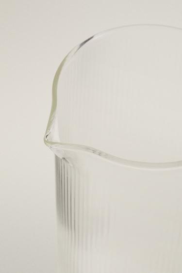 BOROSILICATE JUG WITH LINE DESIGN - Transparent by Zara - Image 2