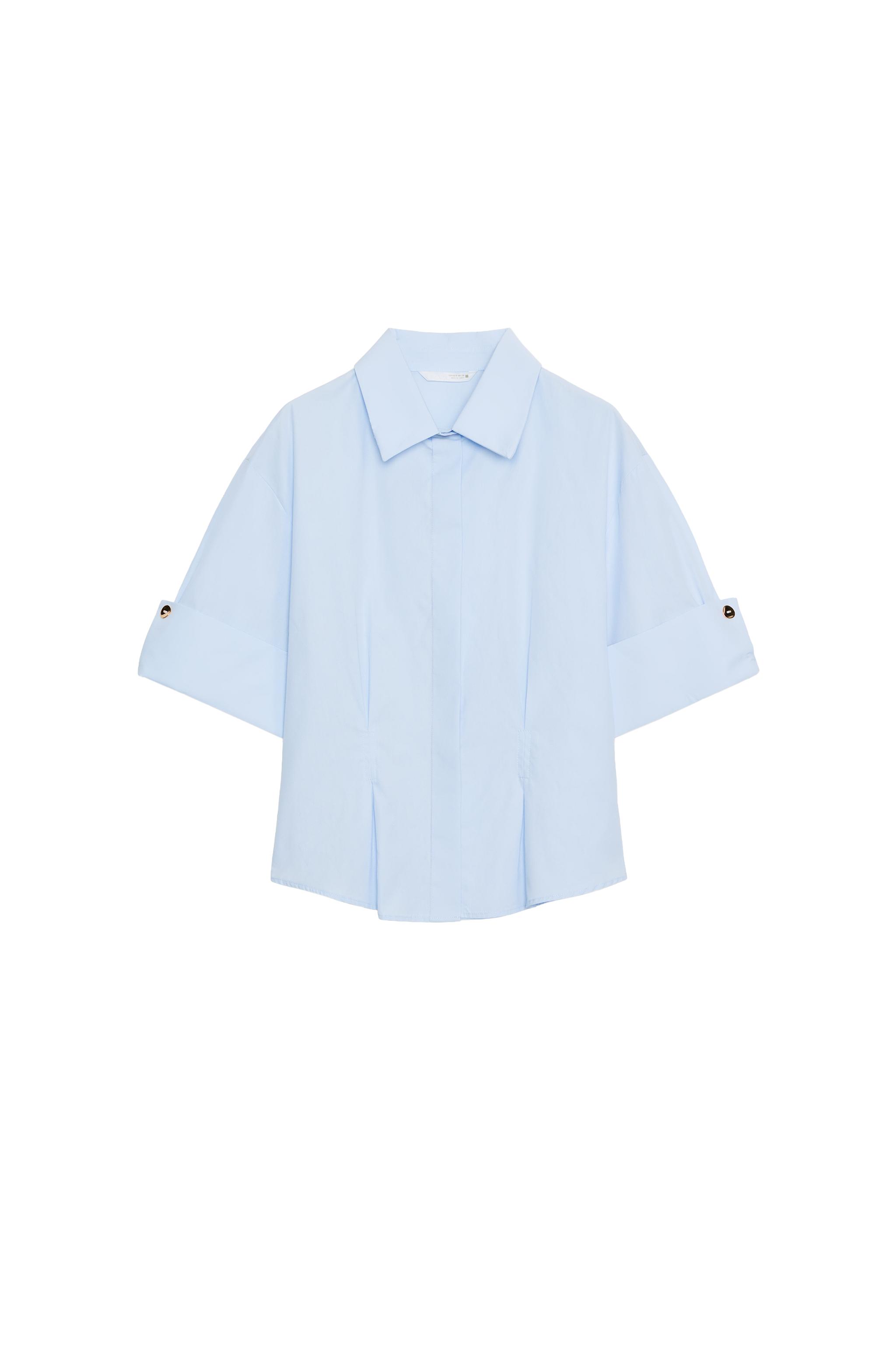 CAMISA PLIEGUES MANGA CORTA