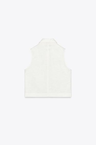 PATCH POCKET WAISTCOAT - White by Zara - Image 5