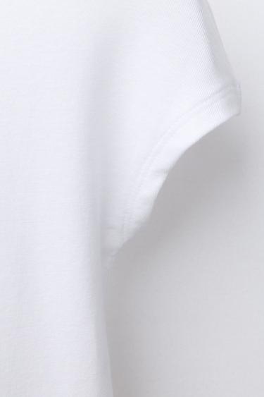 T-SHIRT WITH COTTON AND MODAL - White by Zara - Image 3