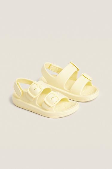 VOLUMINOUS BUCKLED SLIDERS - Yellow by Zara - Image 1