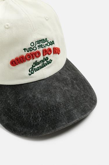 CONTRAST EMBROIDERY CAP - Ecru by Zara - Image 5