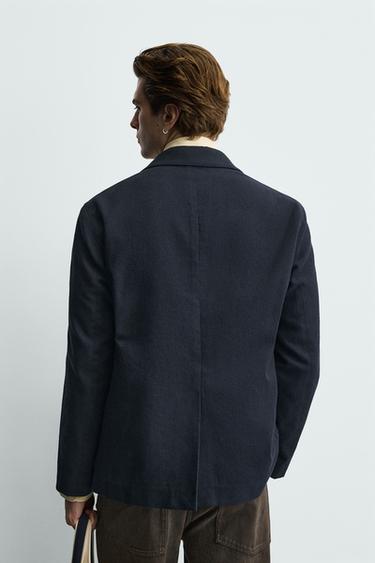 POCKET WOOL BLEND BLAZER - Navy blue by Zara - Image 2