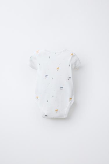 5-PACK OF HOUSE PRINT BODYSUITS - Ecru / Blue by Zara - Image 2