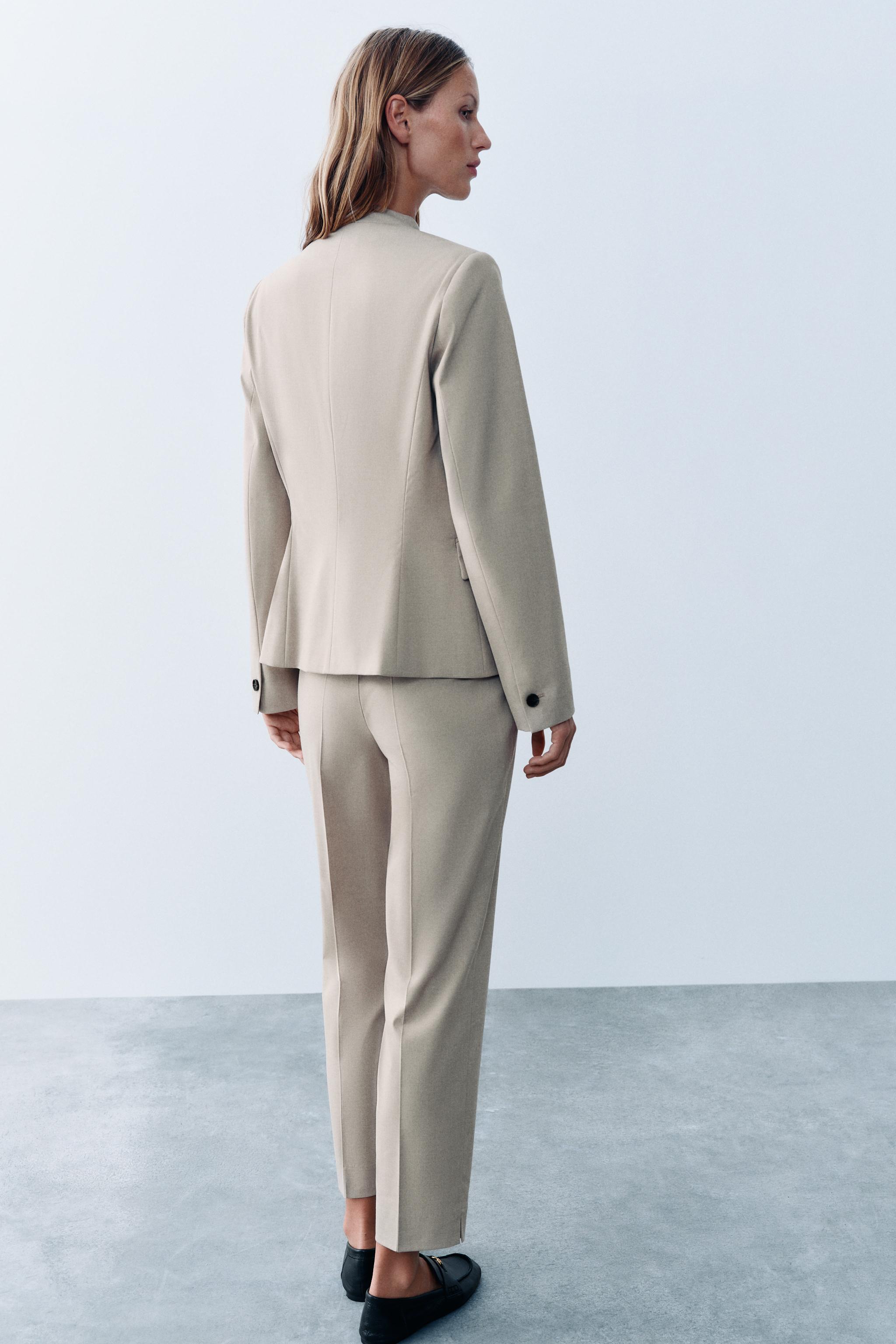 Zara VÜCUDA OTURAN VATKALI BLAZER görsel 4