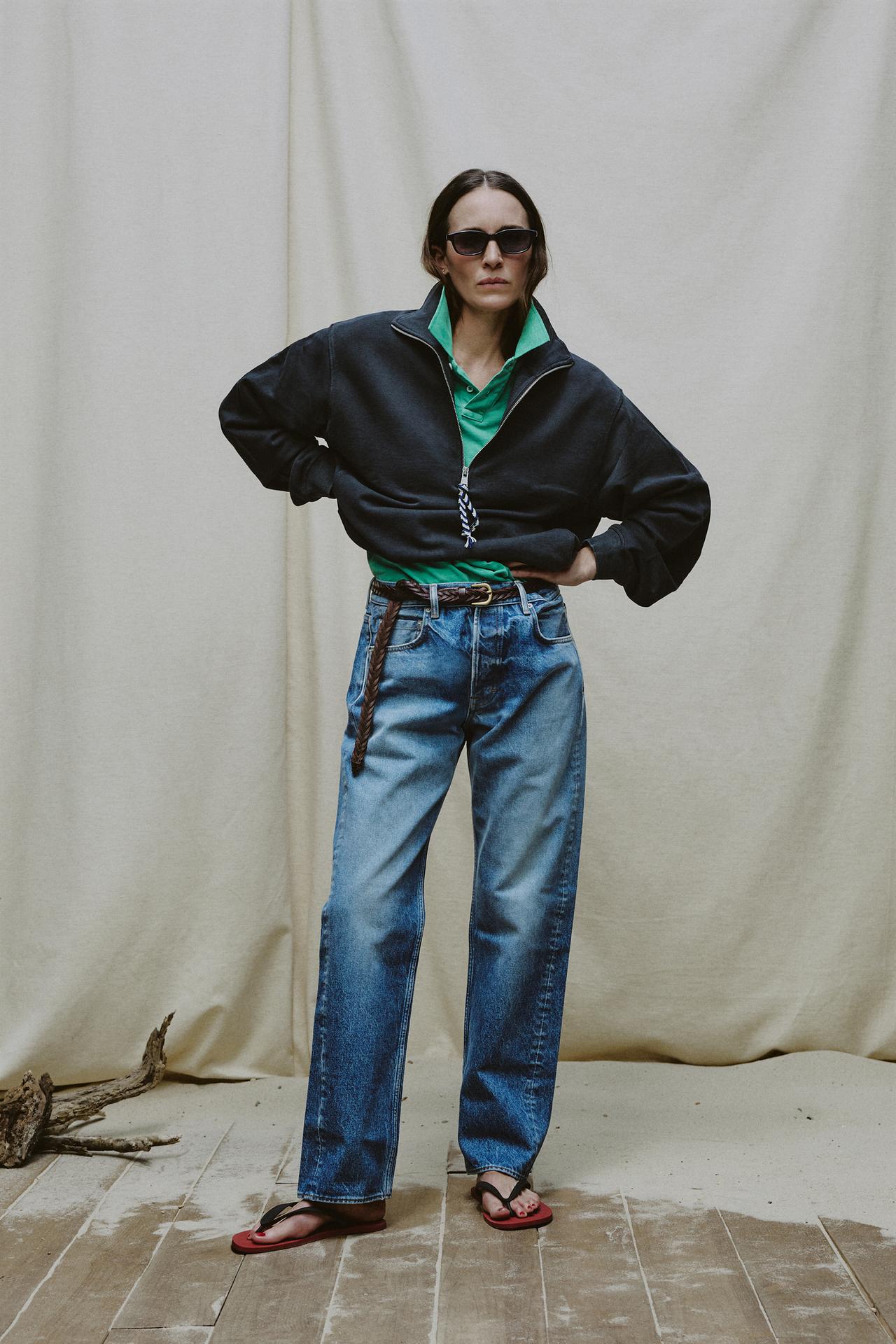Овальные солнцезащитные очки AARON LEVINE X ZARA + плетёный кожаный ремень AARON LEVINE X ZARA