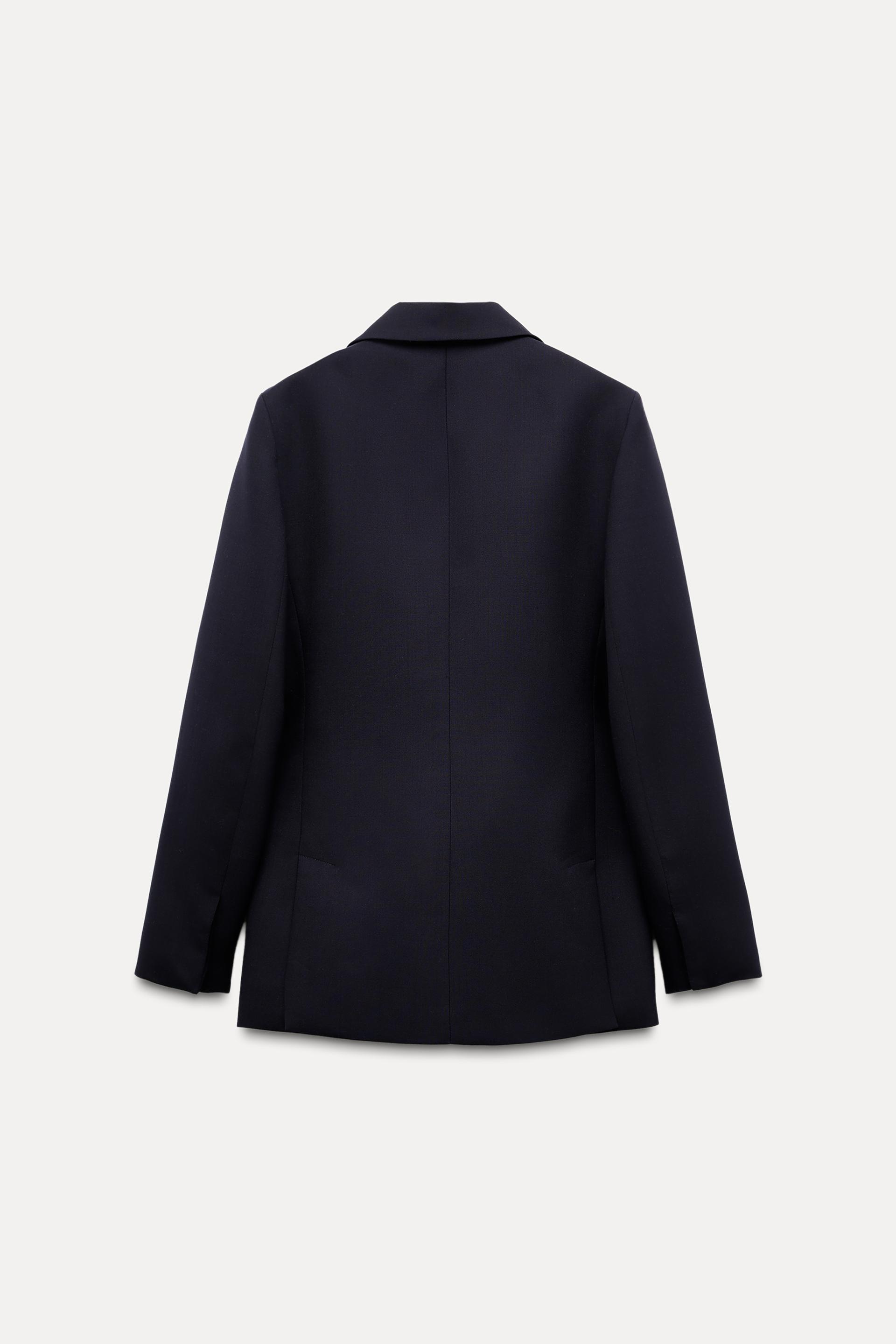 100% WOOL DOUBLE BREASTED BLAZER ZW COLLECTION - Navy blue | ZARA United  States