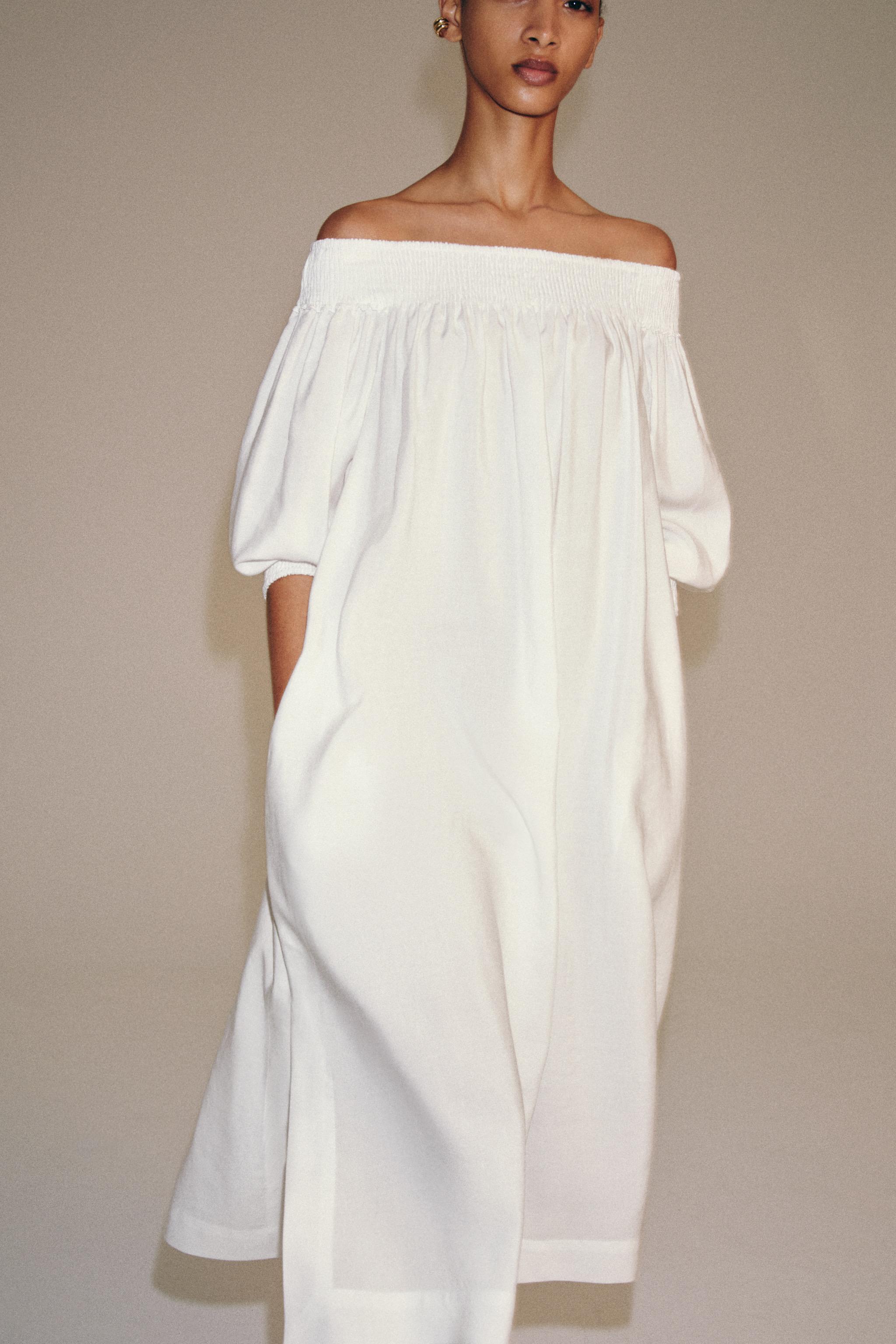 ZW COLLECTION OFF-THE-SHOULDER MIDI DRESS