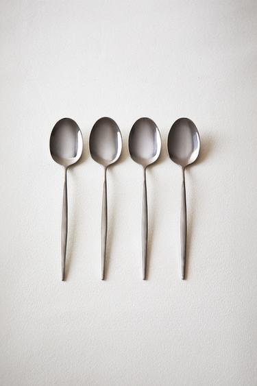 PACK OF DESSERT SPOONS WITH THIN HANDLES (PACK OF 4) - Steel by Zara