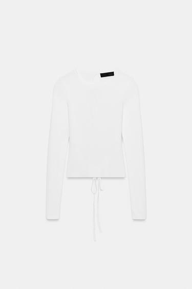 TOP PUNTO BOLAS ESPALDA - Blanco de Zara