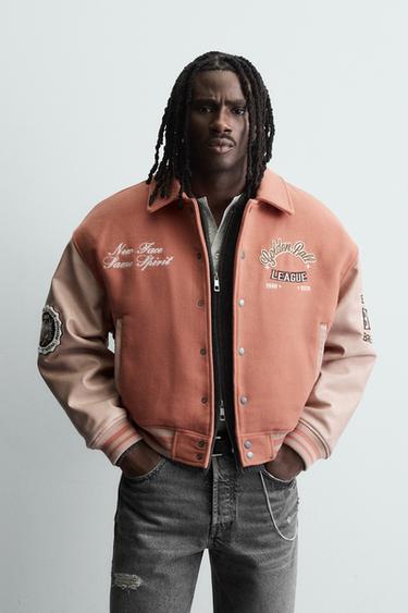 PATCHED QUILTED BOMBER JACKET - Pastel pink by Zara