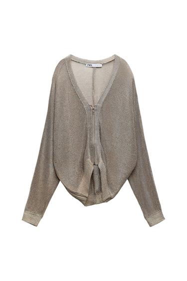 METALLIC MESH KNIT BOMBER JACKET