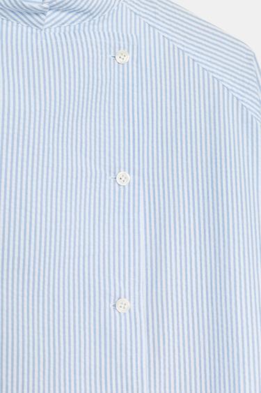 ASYMMETRIC STRIPED SHIRT ZW COLLECTION - Blue/White by Zara - Image 8