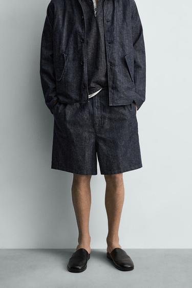 Zara LIGHTWEIGHT DENIM SHORTS - Blue / Indigo