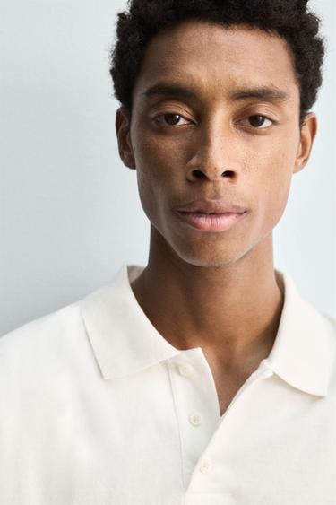 WASHED REGULAR FIT POLO SHIRT - Oyster-white by Zara - Image 5