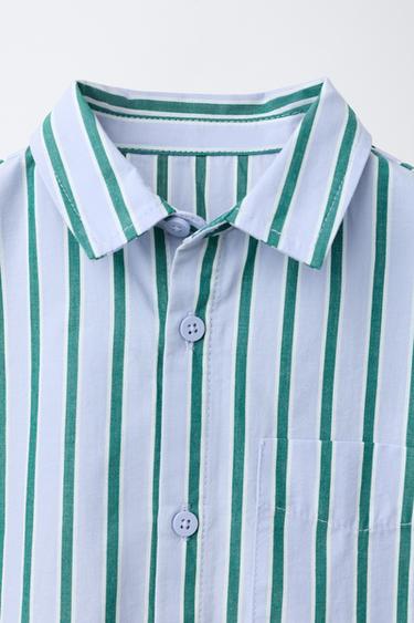 قميص مخطط - أزرق / أخضر by Zara