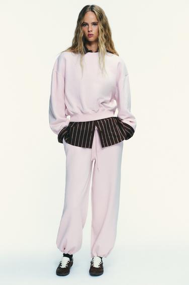 SUDADERA FELPA BÁSICA - Rosa de Zara