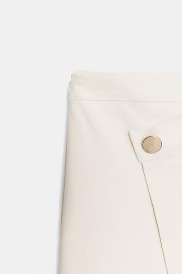 JUPE PORTEFEUILLE MI-LONGUE - Écru de Zara - Image 2