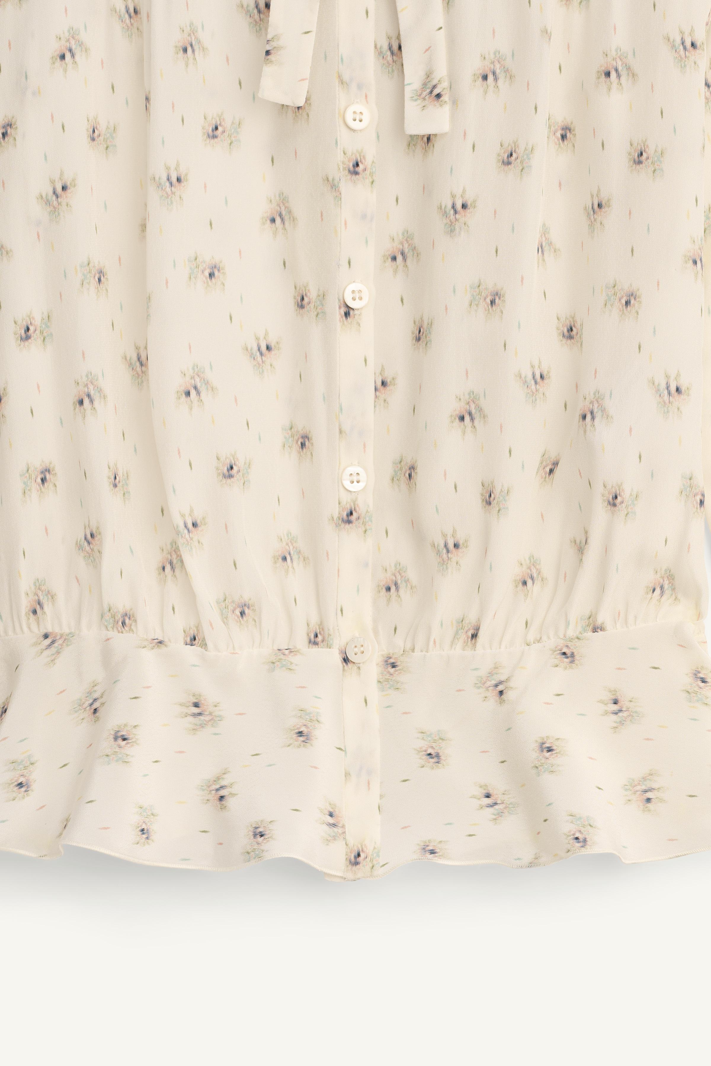 LIMITED EDITION PRINTED BLOUSE WITH TIES