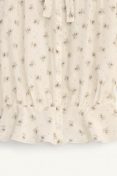 LIMITED EDITION PRINTED BLOUSE WITH TIES - Printed by Zara - Image 8