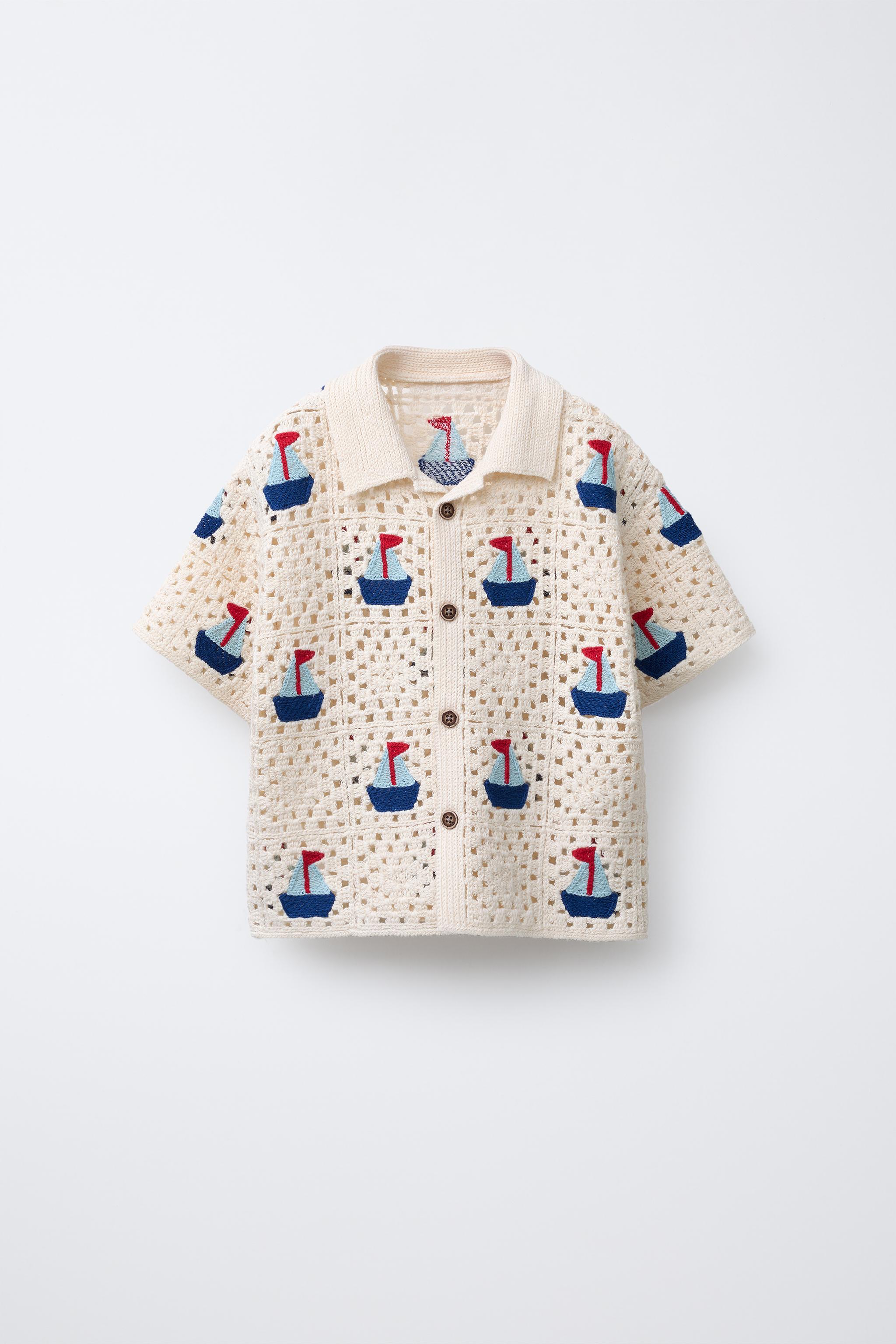 BoTT / ボット】Cotton Crochet S/S Shirt（シャツ／ブラウス