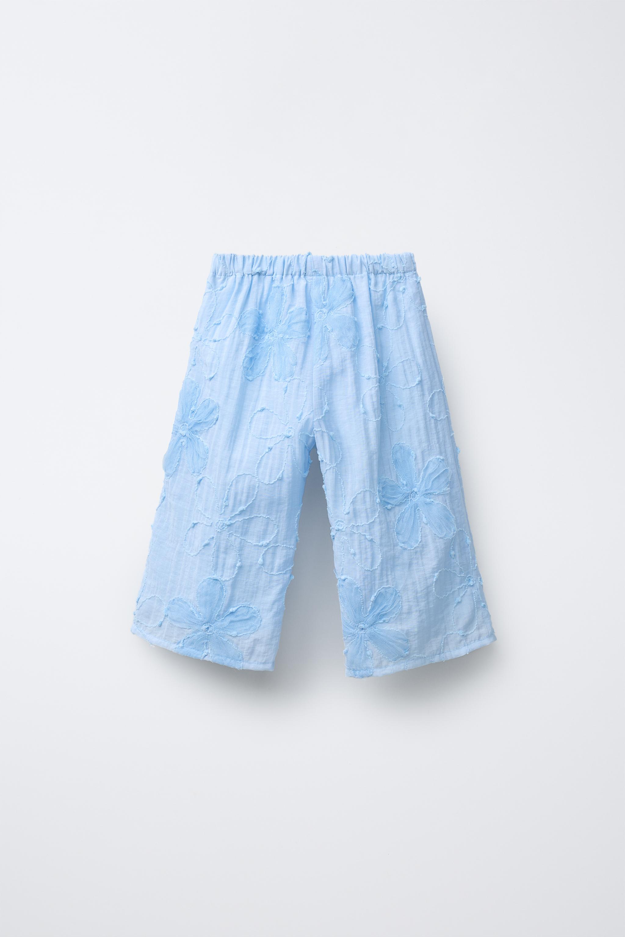 STRAIGHT ORGANZA FLORAL PANTS